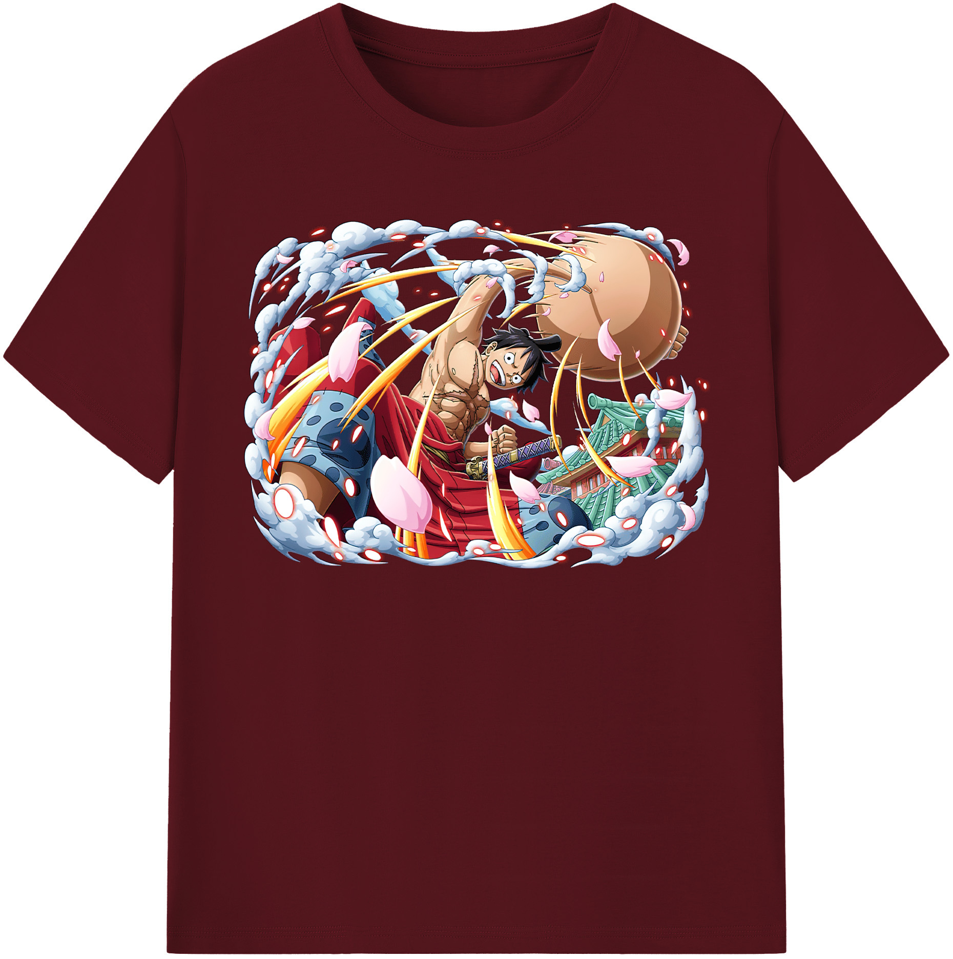 ワンピース モンキー・D・ルフィ ONE PIECE Monkey D. Luffy 綿100％半袖Tシャツ（フロントプリント）